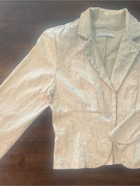 Charlotte Russe Vintage Cream Brocade Blazer Jacket S